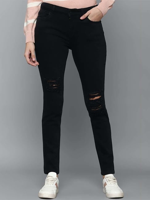 Allen Solly Black Cotton Mid Rise Jeans-picture-34