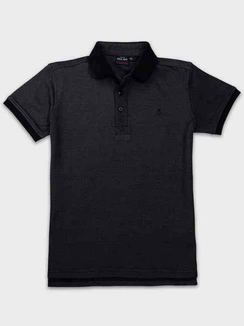 Gini & Jony Kids Black Regular Fit Polo T-Shirt