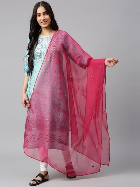 Wishful by W Pink Embellished Dupatta