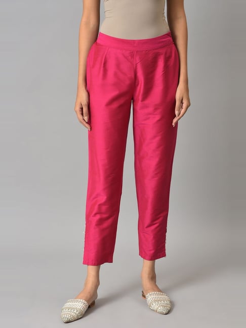 Buy W Orange Regular Fit Straight Pants for Women Online  Tata CLiQ