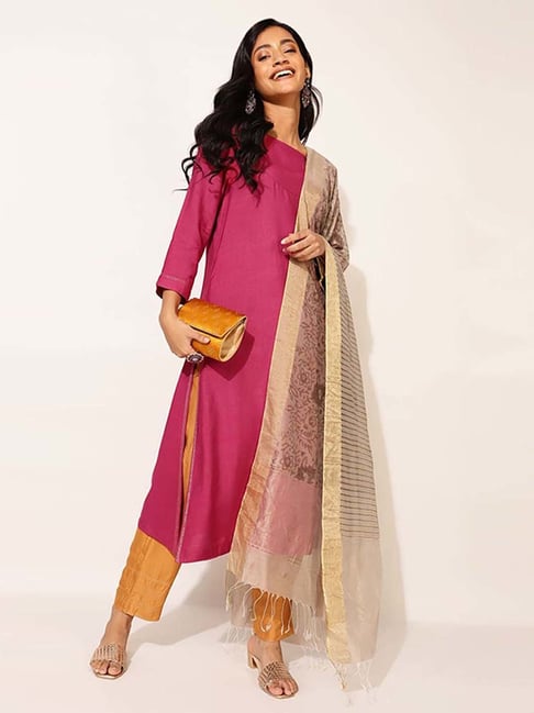 Silk on sale kurta fabindia