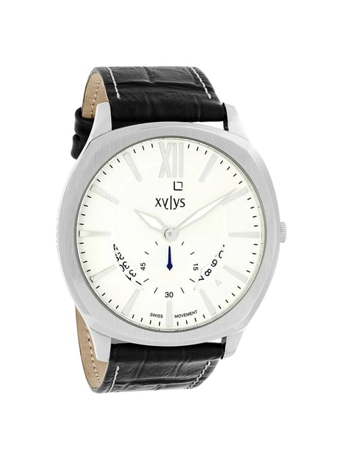 Buy Online Xylys Quartz Chronograph Black Dial Leather Strap Watch for Men  - ng9438kl02 | Titan