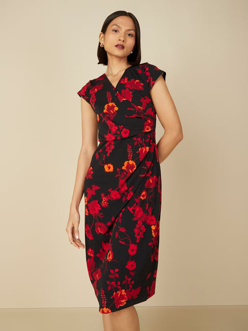 Wardrobe by Westside Black Floral-Printed Dress Price in India