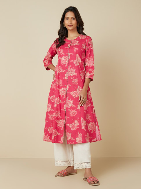 Utsa by Westside Persian Rose Floral-Printed A-Line Kurta Price in India