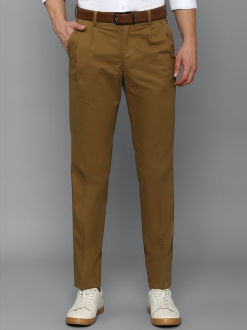 Allen Solly Brown Cotton Regular Fit Trousers