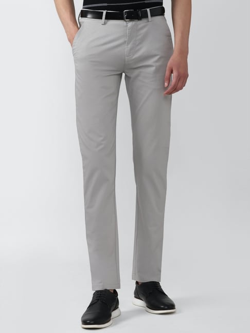 Buy Men Grey Textured Slim Fit Formal Trousers Online  608617  Peter  England