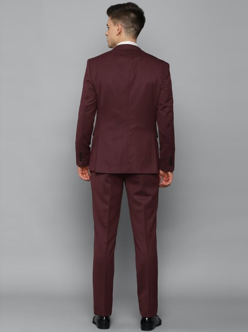 Louis Philippe Gods & Kings Maroon Slim Fit Two Piece Suit