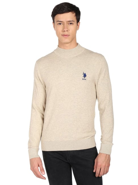 Buy WES Formals Solid Off White Slim Fit Turtle Neck Sweater from Westside