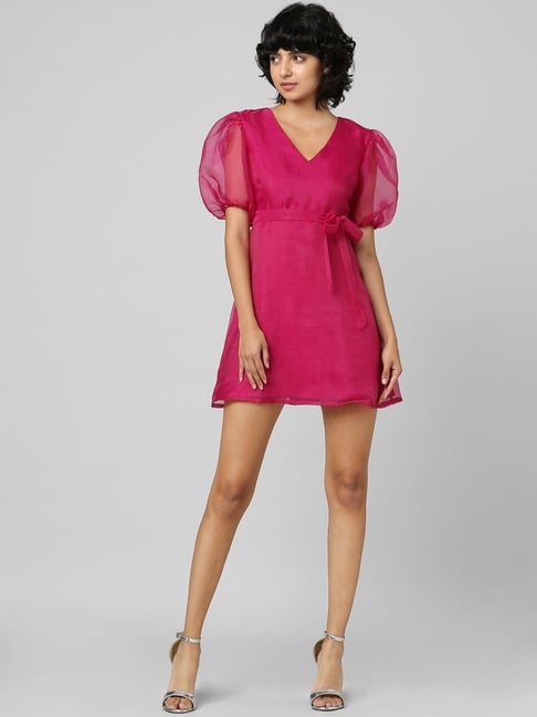 Only Pink Mini Fit & Flare Dress Price in India