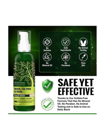 Buy Morpheme Remedies Neem Tea Tree Basil Face Wash 120 ml