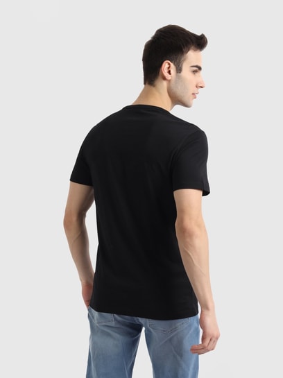 Buy United Colors of Benetton Black Cotton Logo Printed T-Shirt for Mens  Online @ Tata CLiQ | T-Shirts