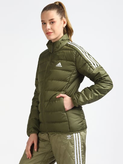 Olive green adidas top jacket womens