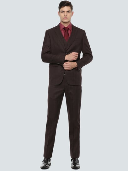 Buy Louis Philippe Grey Slim Fit Checks Three Piece Suit for Mens Online @  Tata CLiQ