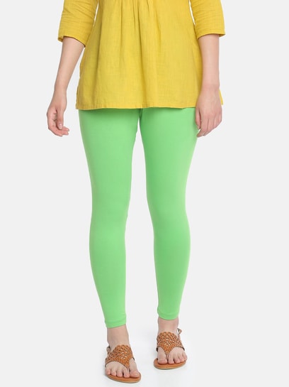 Neon Lime Green Solid Color Women's Bright Capri Leggings Tights- Made in  USA/ EU | Capri leggings, High waisted yoga leggings, Yoga leggings