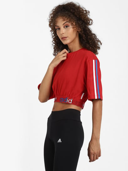 Red hot sale adidas crop