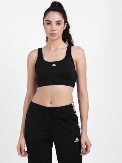 Buy Adidas Black Striped TLRDIM HS Fitted Sports Bra for Women Online @  Tata CLiQ Luxury