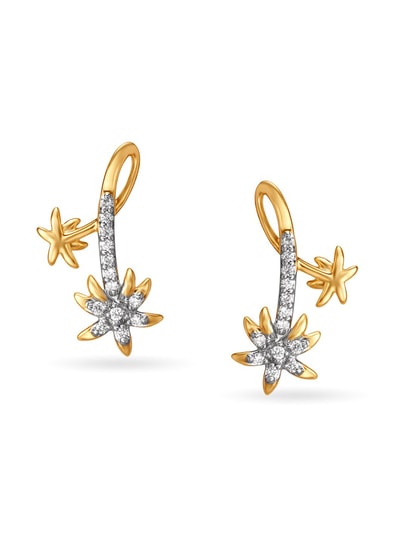 TANISHQ Karat Floral Gold Drop Earrings in Warangal - Dealers,  Manufacturers & Suppliers - Justdial