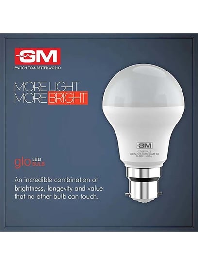 Buy GM Glo 12W B22 LED Bulb Pack of 4 Cool White Online At