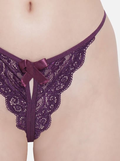 Buy Secrets By ZeroKaata Purple Lace Bra & Panty Set for Women Online @  Tata CLiQ