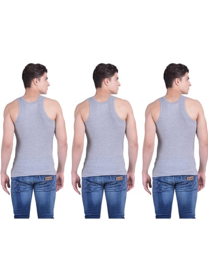 Buy Dollar Bigboss Grey Cotton Regular Fit Vests for Mens Online @ Tata CLiQ