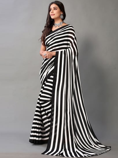 Buy Black Sarees for Women by Siril Online | Ajio.com