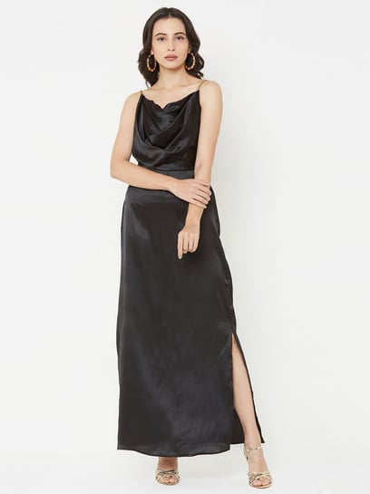 Black cowl clearance neck maxi dress