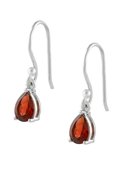 Georgian Garnet Drop Earrings 18ct Gold Flat Cut Garnet – Antique Jewellery  Online