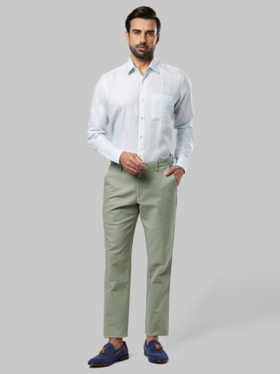 Buy The Souled Store Men Solids Pista Green Men Cotton Pants online