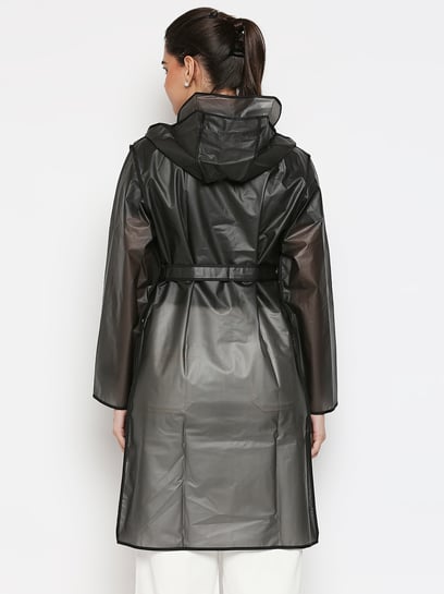 Black pvc clearance raincoat womens