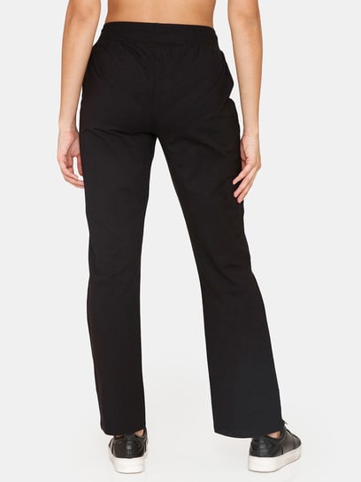 Zelocity by Zivame Black Logo Print Track Pants