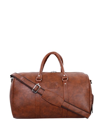 Buy Leather World Tan Medium Duffle Bag Online At Best Price