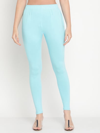 Buy TAG 7 Sky Blue Cotton Leggings for Women Online @ Tata CLiQ