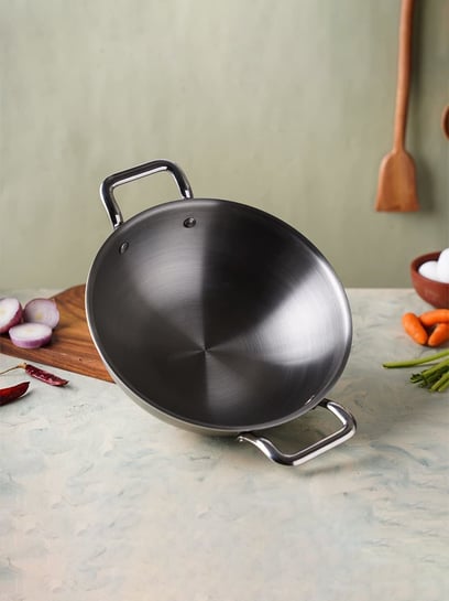 Buy Best Triply Stainless Steel kadai/kadhai Online - The Indus Valley