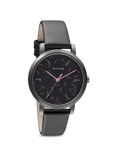 Sonata watch hot sale black colour