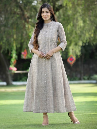 Melange floral print outlet anarkali kurta