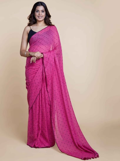 3194 Pink Saree with Ribbon work – Shama's Collection