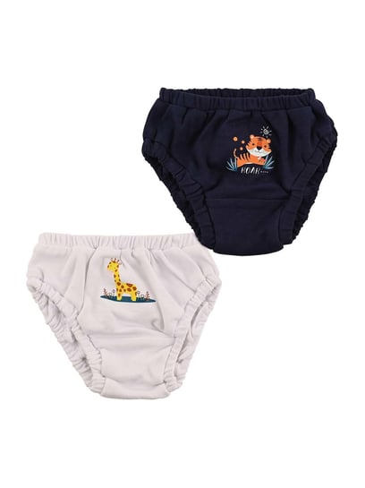 Buy Nuluv Kids Black & White Cotton Printed Briefs for Boys