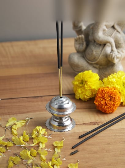 Buy HAZEL Silver Stainless Steel Incense Stick Holder at Best