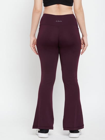 Clovia Women's Comfort-Fit High Waist Flared Yoga Pants