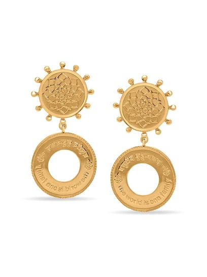 Kenneth Jay Lane Boho Gold Coin Statement Earrings | HAUTEheadquarters