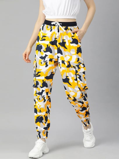 Yellow discount camo joggers