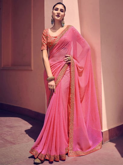 Light Pink Bridesmade Silk Saree With Blouse Latest 2999SR15