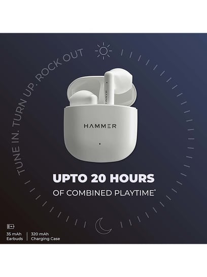 Buy Hammer KO Pro Bluetooth Earbuds White Online At Best Price