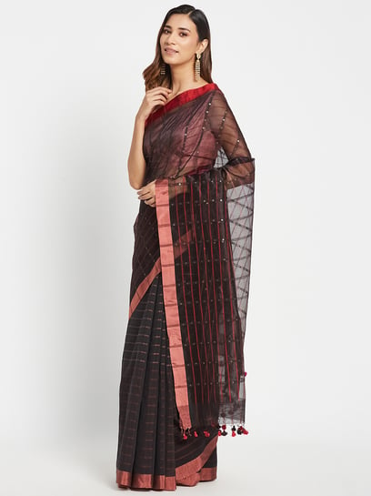 Buy Fabindia Solid/Plain Bollywood Tussar Silk Red Sarees Online @ Best  Price In India | Flipkart.com