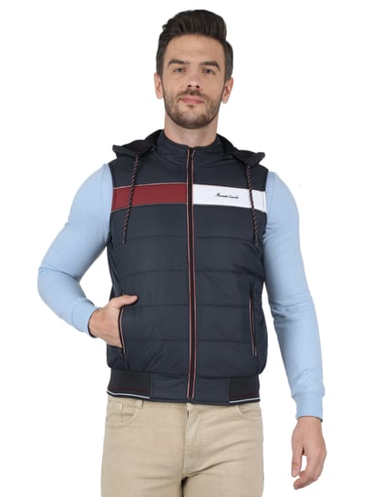 Buy Spirit Black Solid Sleeveless Jackets online