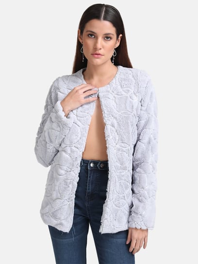 Curl short fake clearance fur jacket oatmeal