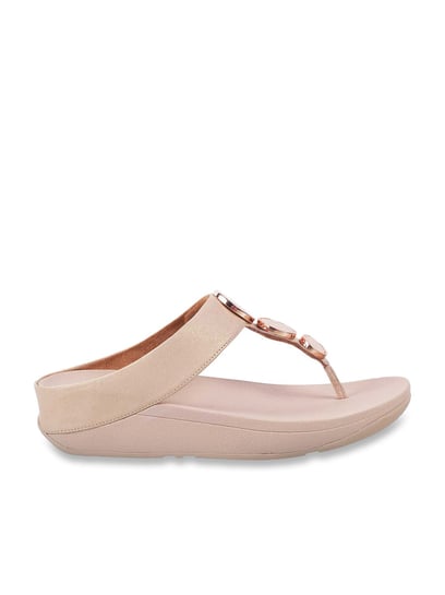 Buy FitFlop Women s Beige Thong Wedges for Women at Best Price