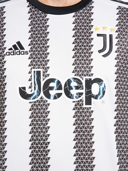 Buy adidas Black White Regular Fit Round Neck JUVE Home Jersey