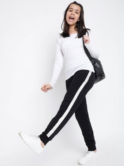 Buy Lil Tomatoes Kids Black Solid Joggers for Girls Clothing Online @ Tata  CLiQ