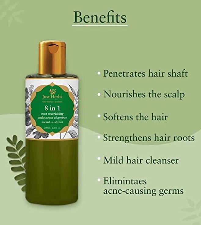 Buy Just Herbs 8 In 1 Root Nourishing Amla Neem Shampoo - 200 ml Online ...